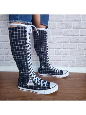 Converse Chuck Taylor All Star XXHi Plaid 8.5 Womens Boots Sneaker Black A13019C